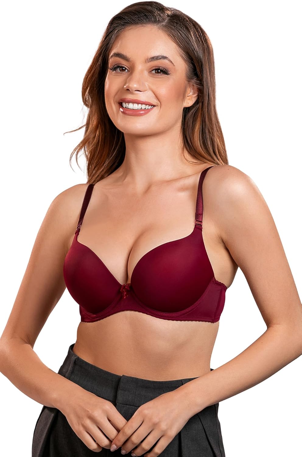 NUANCE voorgevormde push-up bh donkerrood NUANCE voorgevormde push-up bh donkerrood