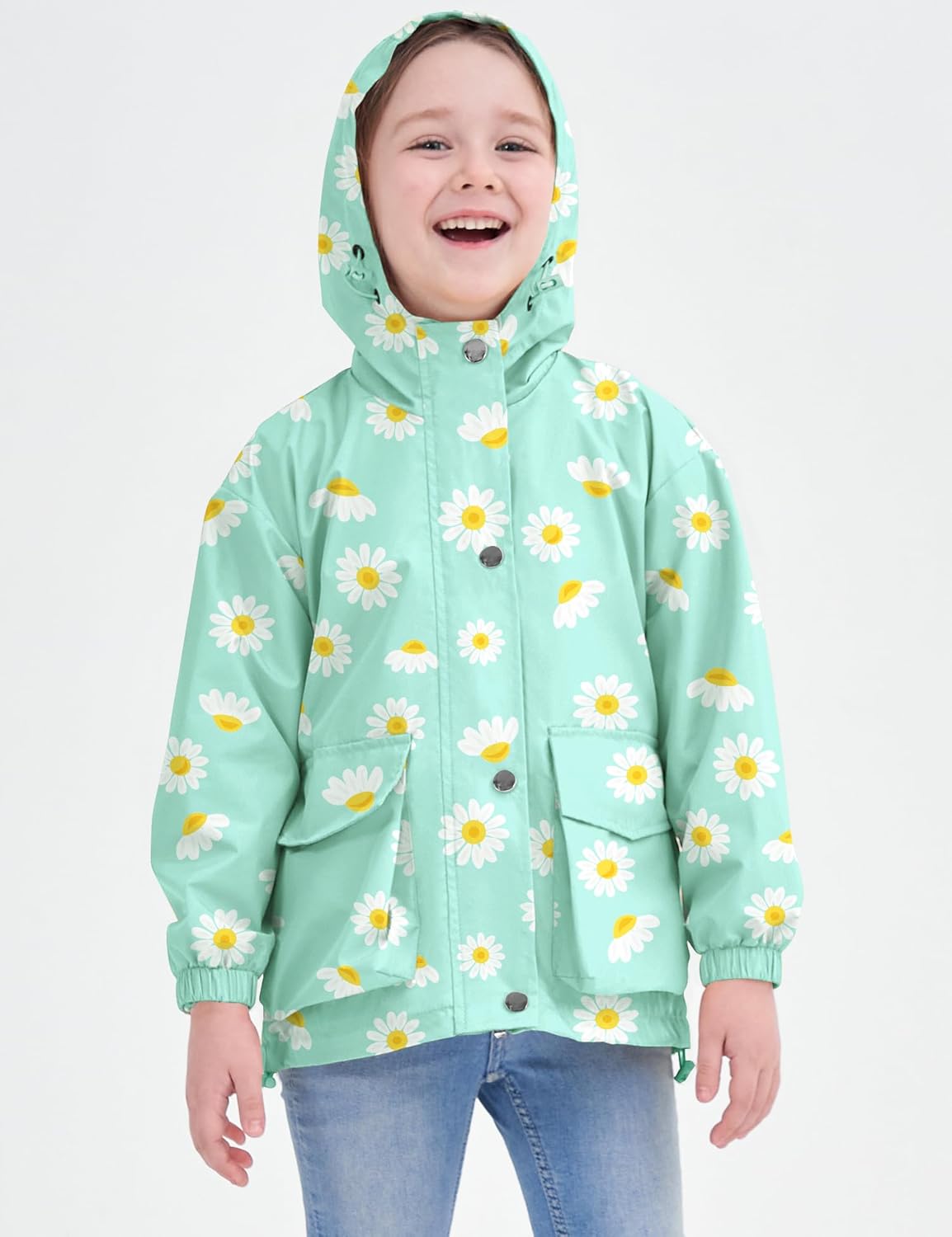 Avoogue Toddler Rain Jacket Windbreaker Lined Raincoat Waterproof Hooded Lightweight Rain Coats With Pockets 4-12Y - Image 2