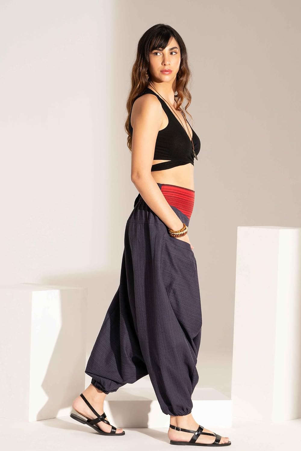Comfy Women's Yoga Harem Pants Elastic Waist Wide Leg Pants Loose Baggy Boho Clothes for Women