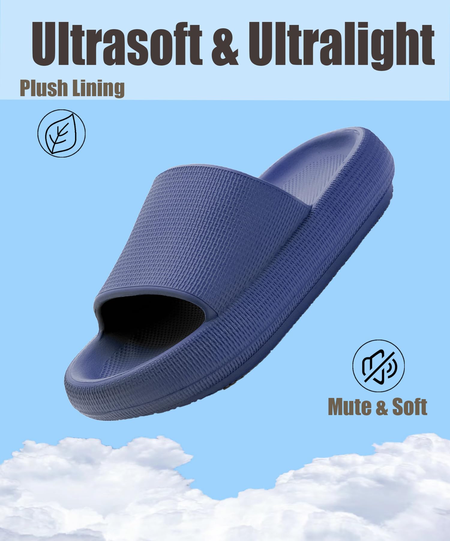 Misolin Ciabatte Donna Estive Nuvola Pantofole Uomo Doccia Sandali Comode Piscina Spiaggia Antisudore Slide Antiscivolo Scarpe da casa Interni ed Esterni