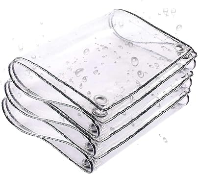Clear Tarp 1.2x1.5/2.2x3/2.5x4m, Waterproof Tarpaulin with Eyelets, Plant Canopy, Garden Furniture Protective Cover, Tear Resistant PVC Tarpaulin, Uv/Windproof,Clear-0.8x1m/2.6 * 3.3ft