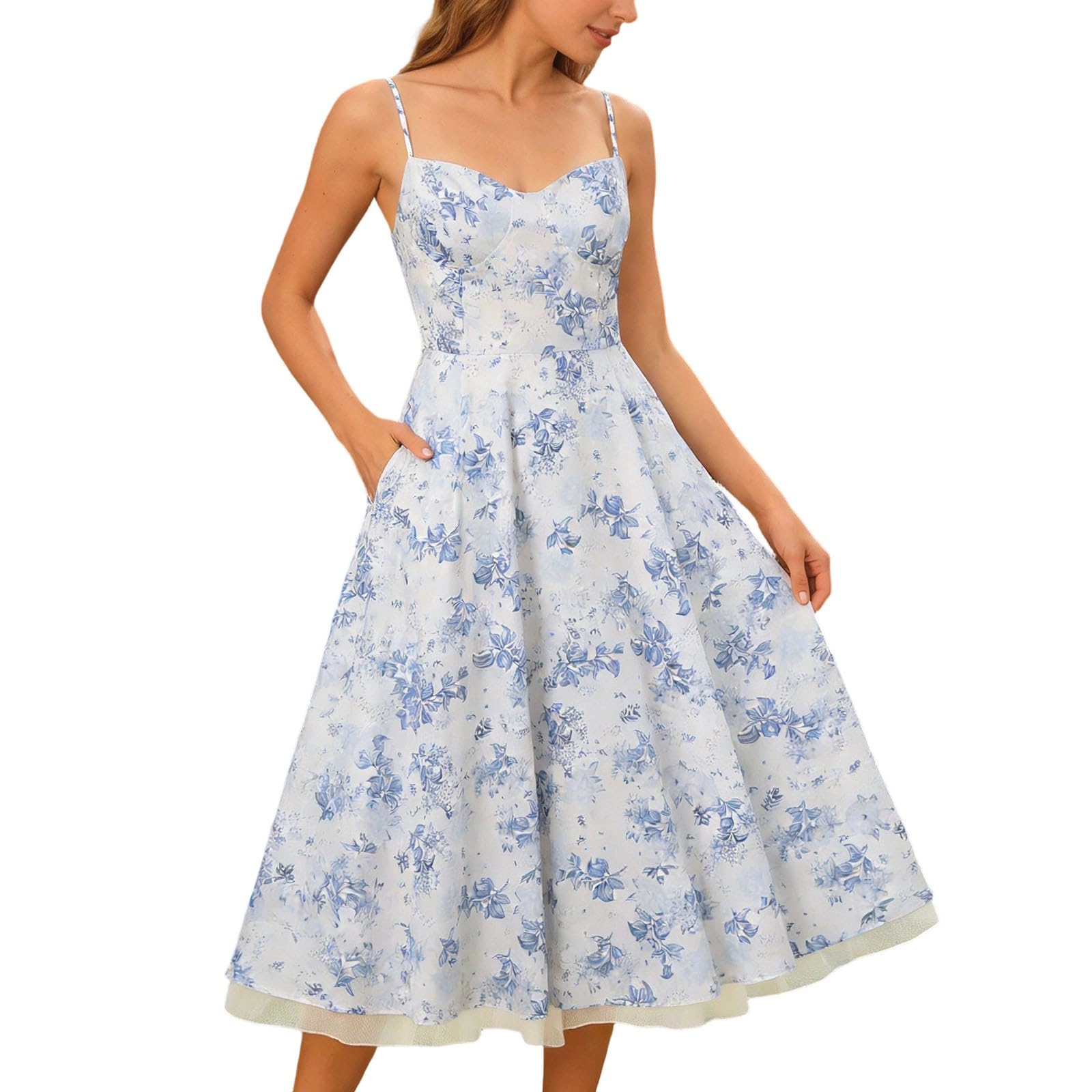 2026 décontractée Bustier en Mousseline française à Volants élégante pour Femme Parfaite Quotidien comme en Vacances avec Motif Floral