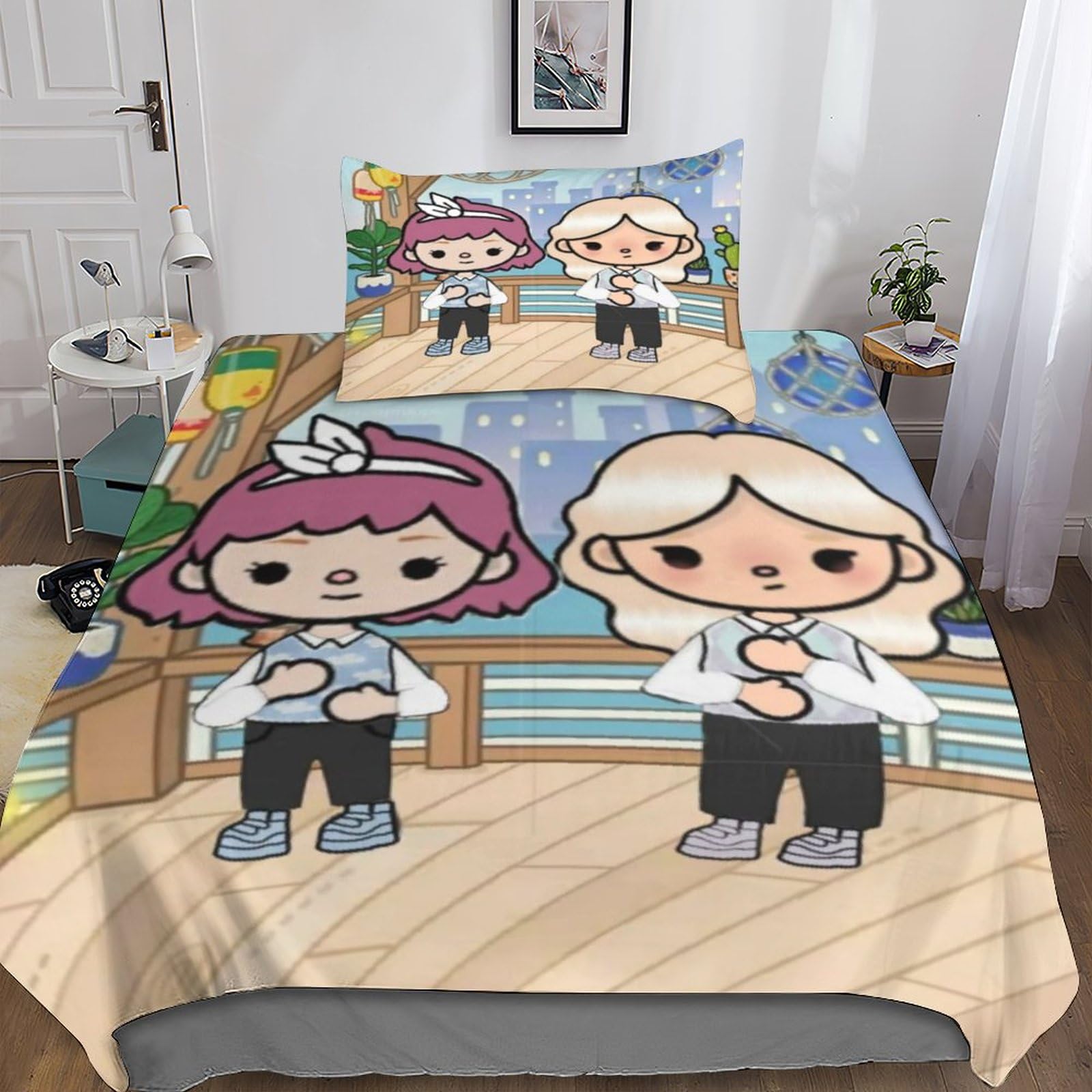 Voldax Boys Style-11 Family 3D Comforter Cover Set For Kids Games Duvet Cover 2 Piece Set Youth Teens Bedding Set Quilt Cover With Zipper Closure Soft Microfiber Single（135X200cm）