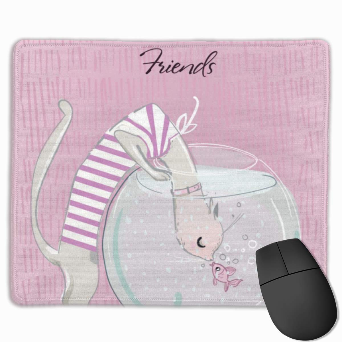 Kitten Fishing Rugs Anti-Slip Unique Designs Gaming Mouse Pad Rectangle Mousepad Art Natural Rubber Mouse Mat