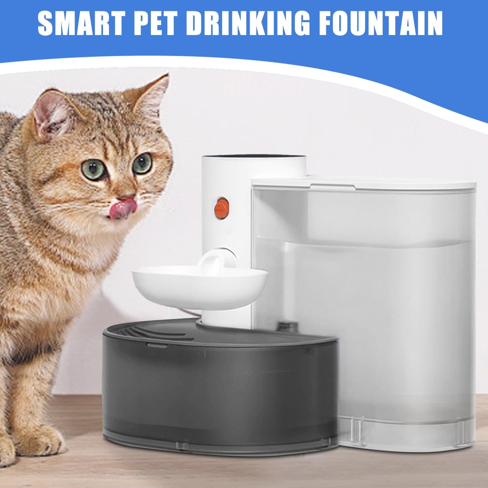 Dispenser di acqua per gatti, bevanda intelligente per animali domestici, distributore automatico di acqua per animali domestici, bevanda antigoccia senza fili, durata della batteria ultra silenziosa, | distributore automatico di acqua per animali domesti