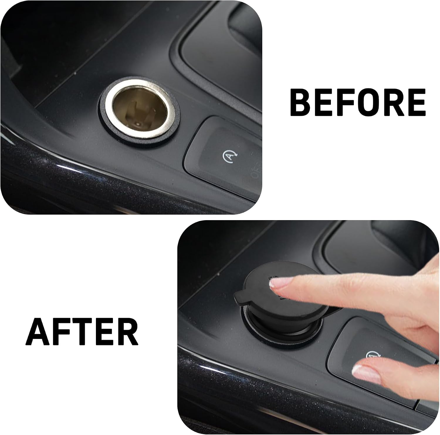 6Pcs Universal Car Cigarette Lighter Plug Cover, 12V Socket Dustproof and Waterproof Cap for Car, Truck(Black)