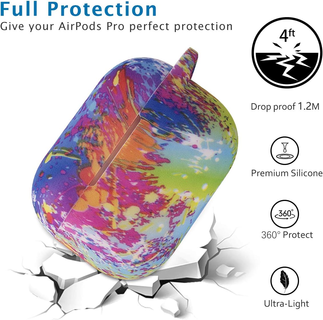 AirPods Pro Case, KMMIN Protective Silicone AirPods Pro Case Cover for AirPods 3rd Gen [2019] Shockproof Scratch-Resistant AirPods Pro Accessories Compatible for Wired & Wireless Charging