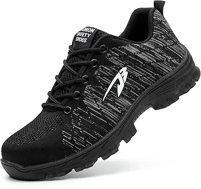 TICCOON Work Steel Toe Shoes Safety Shoes for Men and Women Lightweight Industrial & Construction Shoe