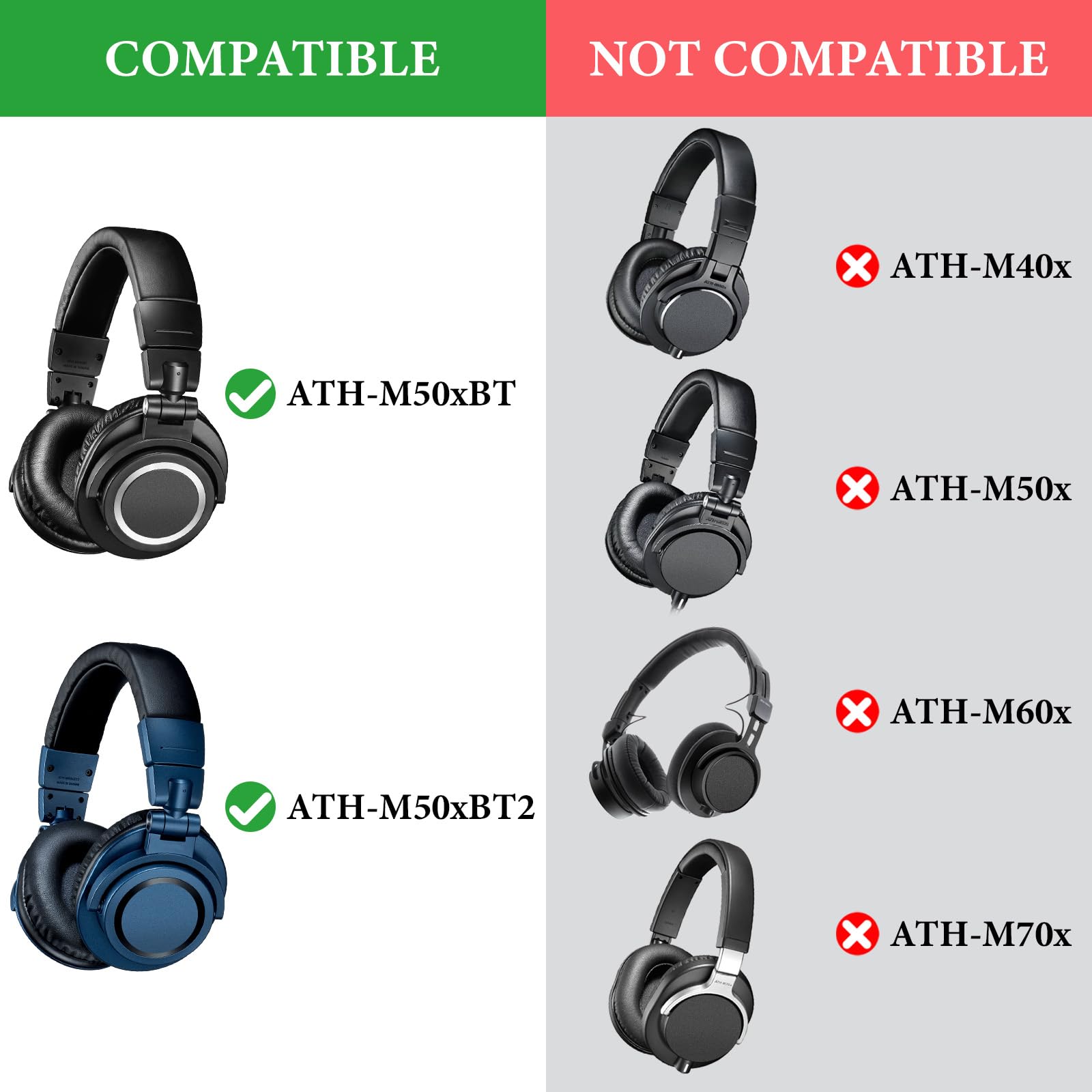 Geekria Audio Cable with Mic Compatible with ATH-M50xBT2/SR5, Pioneer SE-MS7BT Headphones Cable, 1/8