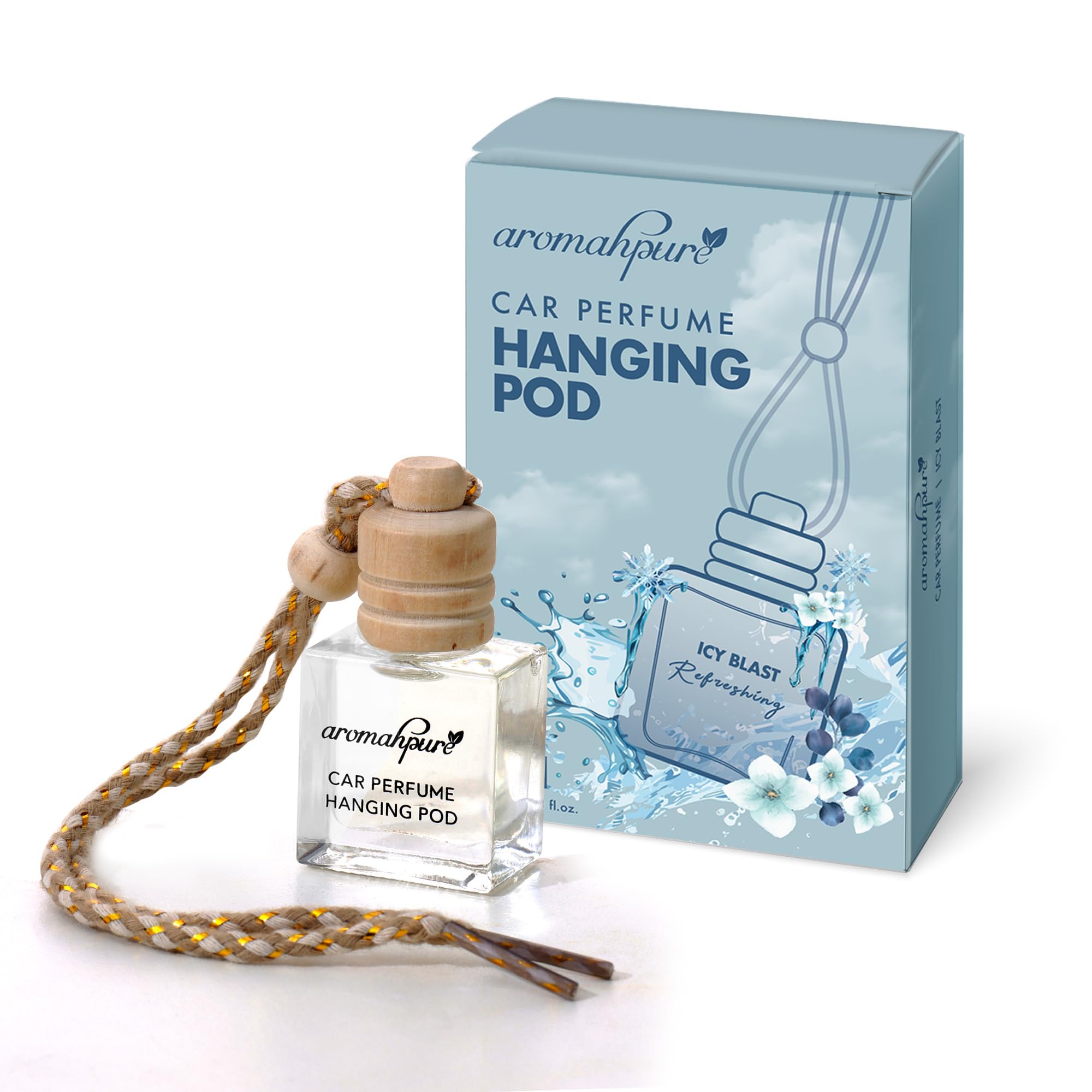 Aromahpure Premium Car Perfume Hanging Pod |10 ML |Aqua Fragrance Car Air Freshener |Natural Essential Fragrance Oils in Glass Bottle with Wooden Diffuser Lid |Last upto 30 Days, IFRA certified (B0CSSWVCNH) Amazon Price History, Amazon Price Tracker