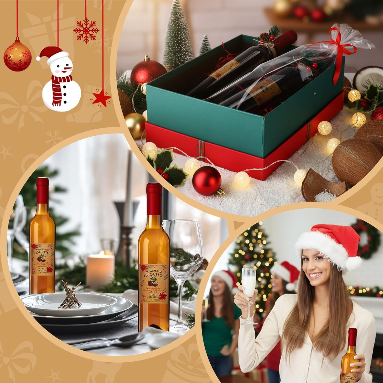 12 Set 17 oz Class Wine Bottles with Cork Lid Airtight Caps for Homemade Coquito Empty Clear Wine Bottles for Liqueur Eggnog DIY Gift Party Supply(Brown)