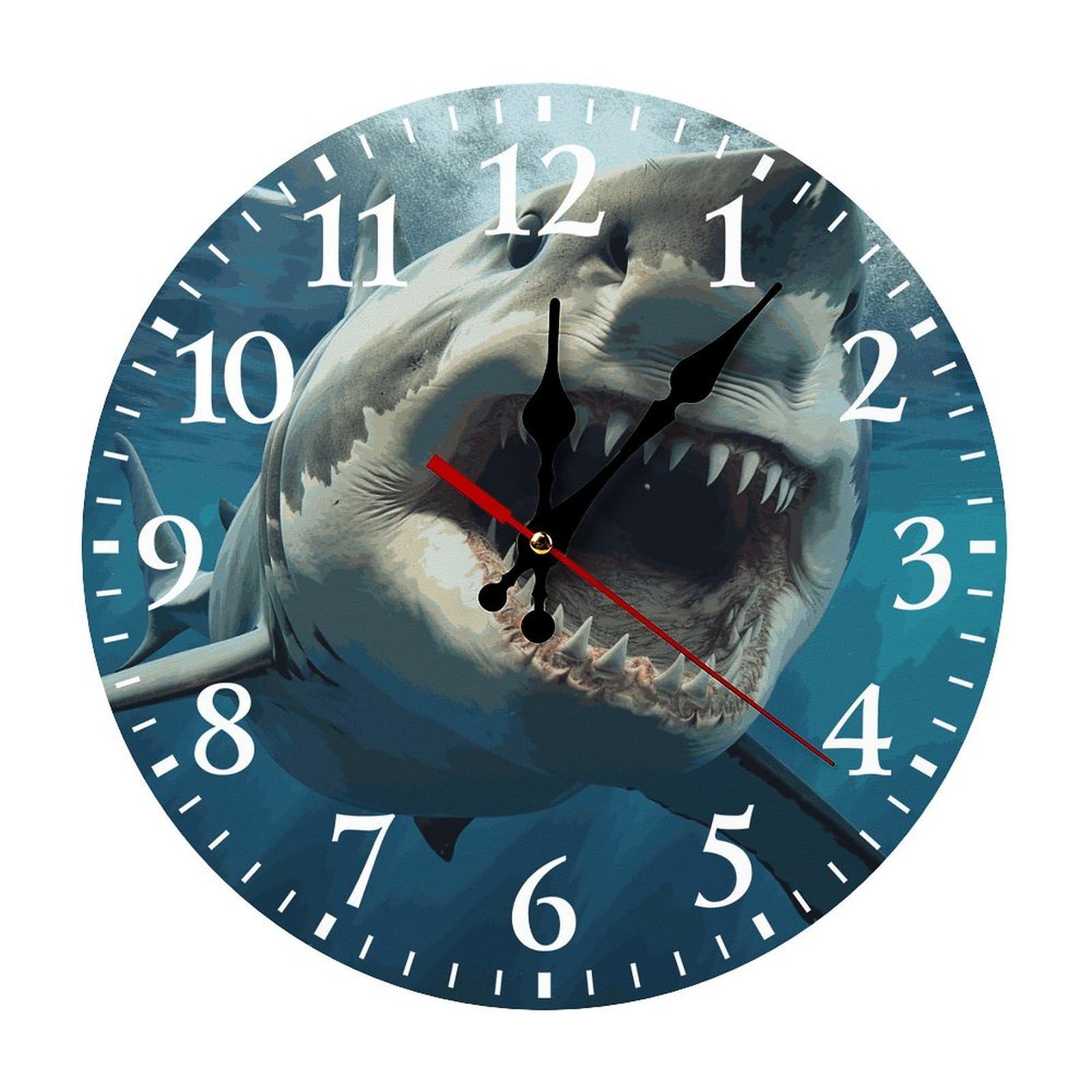 Horloge silencieuse requin pour chambre d'enfant : fini le tic-tac nocturne agaçant