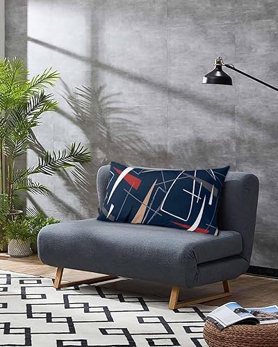 Miniatura 3 de Fundas de almohada geométricas de color azul marino, tamaño King, fundas de almohada suaves decorativas para sofá y sillón, funda de cojín lumbar