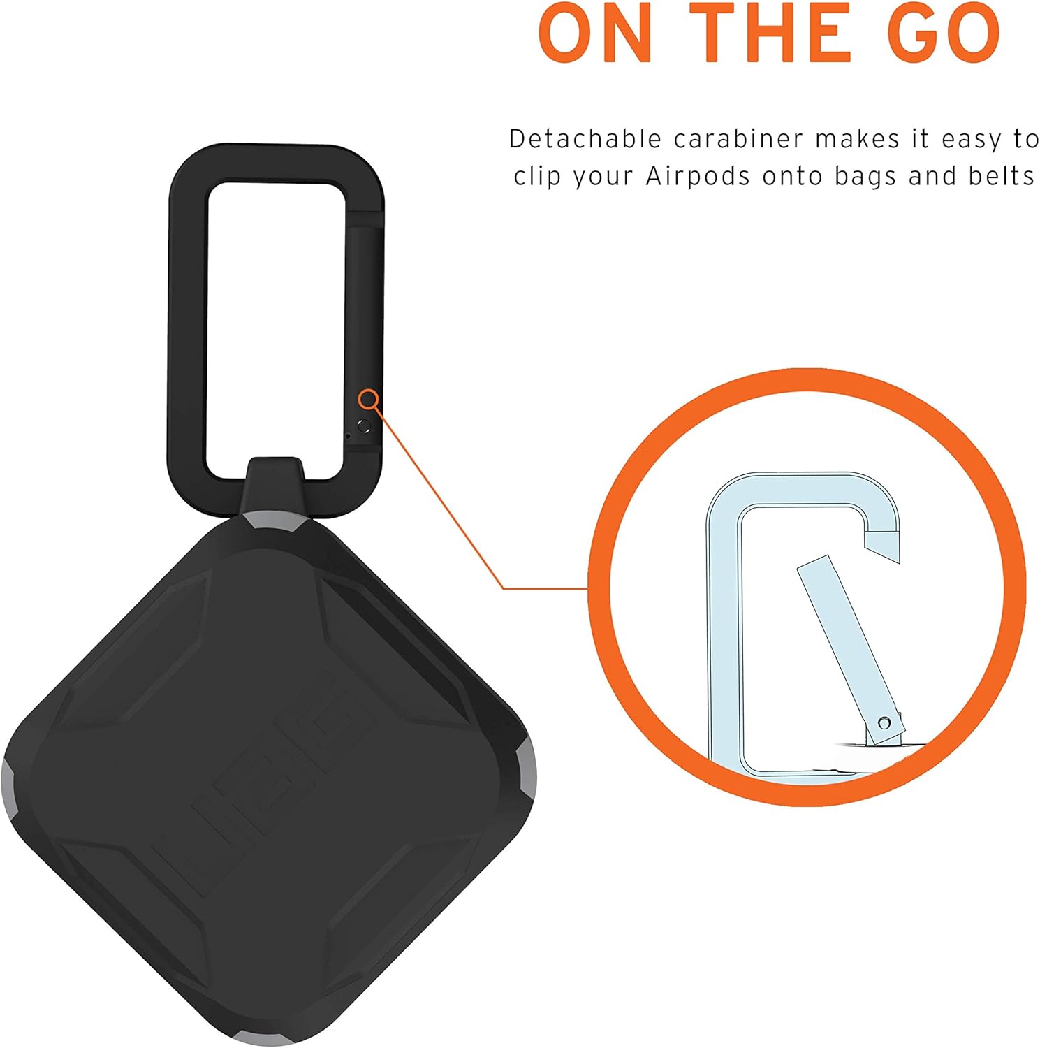 URBAN ARMOR GEAR UAG Designed for Galaxy Buds2 / Buds Live/Buds Pro Case, Full-Body Rugged Heavy Duty Protective Impact Resistant Hardcase with Detachable Carabiner, Black/Grey