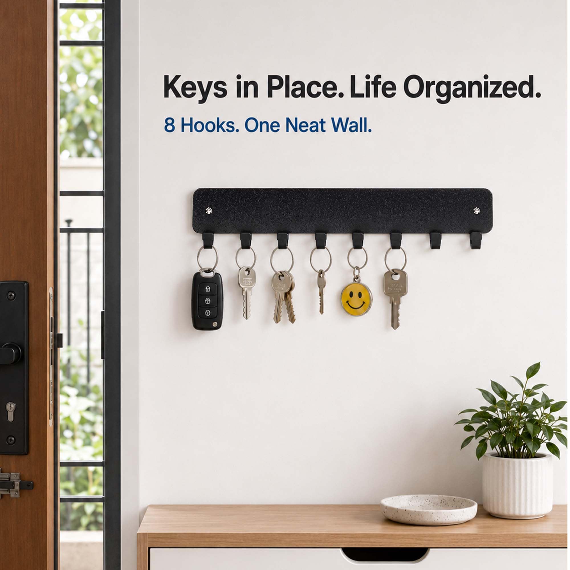 Metal Key Holder - Stylish Wall Mount -7