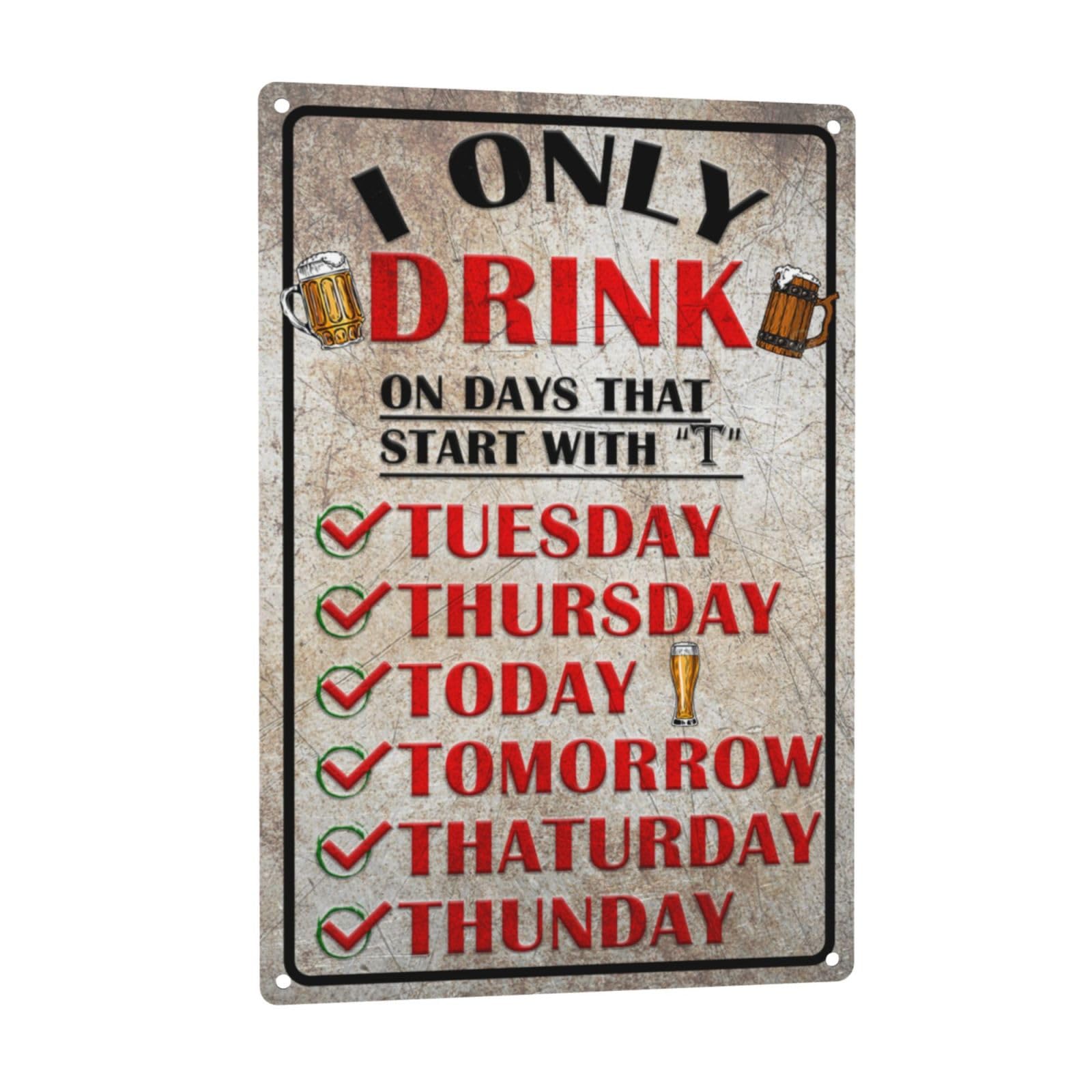 SMAZDFXX Funny Bar Signs Man Cave Decor Metal Signs Bar Decor Accessories For Home Bar Wall Bar 8"x12"