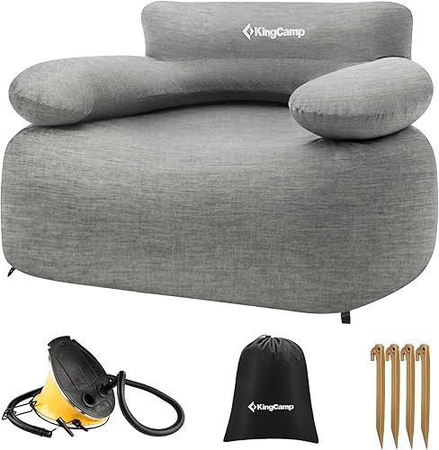 KingCamp Sillas inflables para adultos, impermeables, compactas, portátiles, inflables para jardín, viajes al aire libre, camping, picnic, muebles