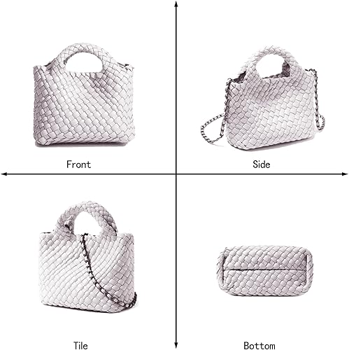 Miniatura 7 de Bolsa tejida para mujer con monedero, cadena plegable pequeña, bolso de hombro de moda, bolso Hobo