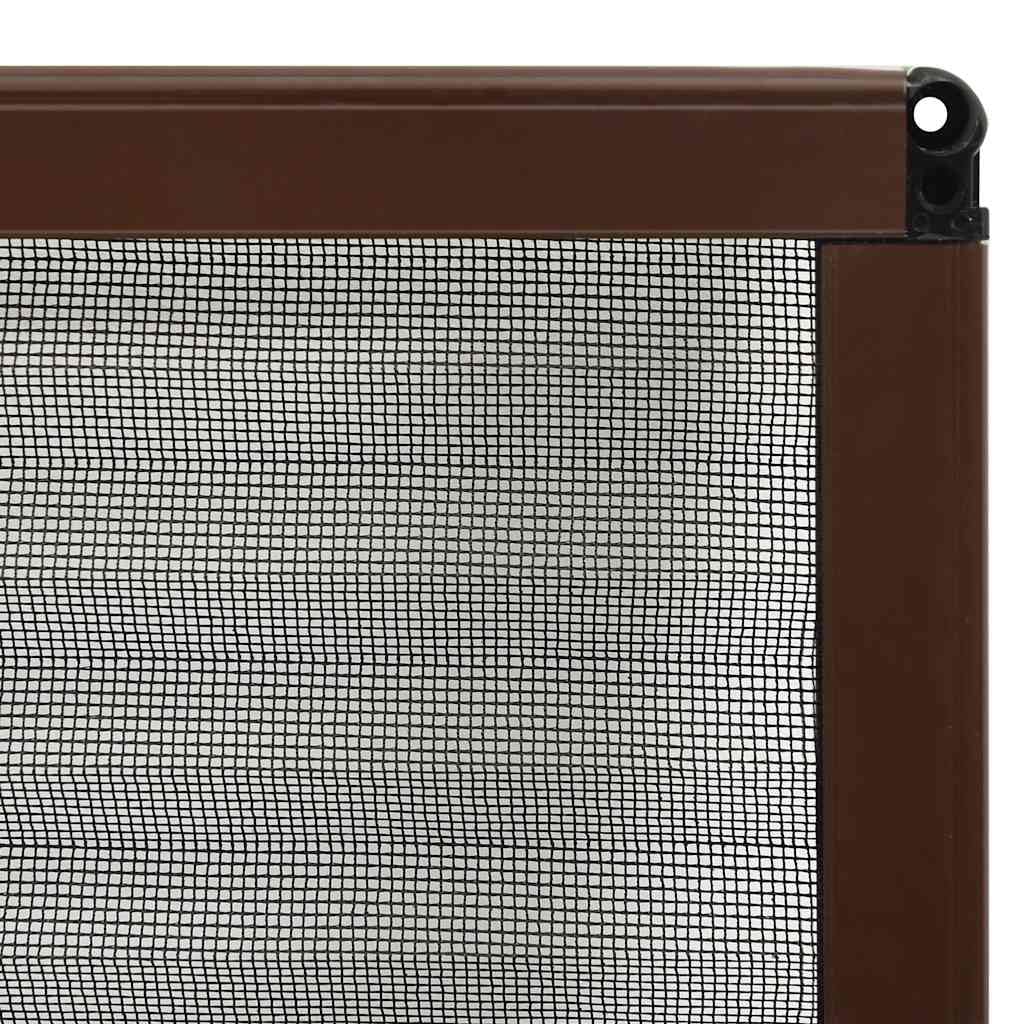 Plissee für Fenster Aluminium Braun 60x80 cm Fliegengitter Mückenschutz mit Klettband, Reißverschluss, selbstklebend, zuschneidbar für Dachfenster, Balkontür, Terrassentür