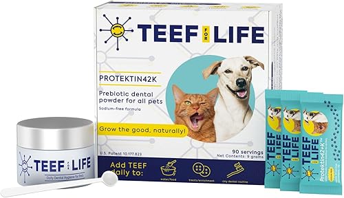 Miniatura 8 de Protektin42+K Cuidado dental diario derivado de plantas para todas las mascotas (sin sodio), aditivo de agua dental, combate la placa y el sarro,