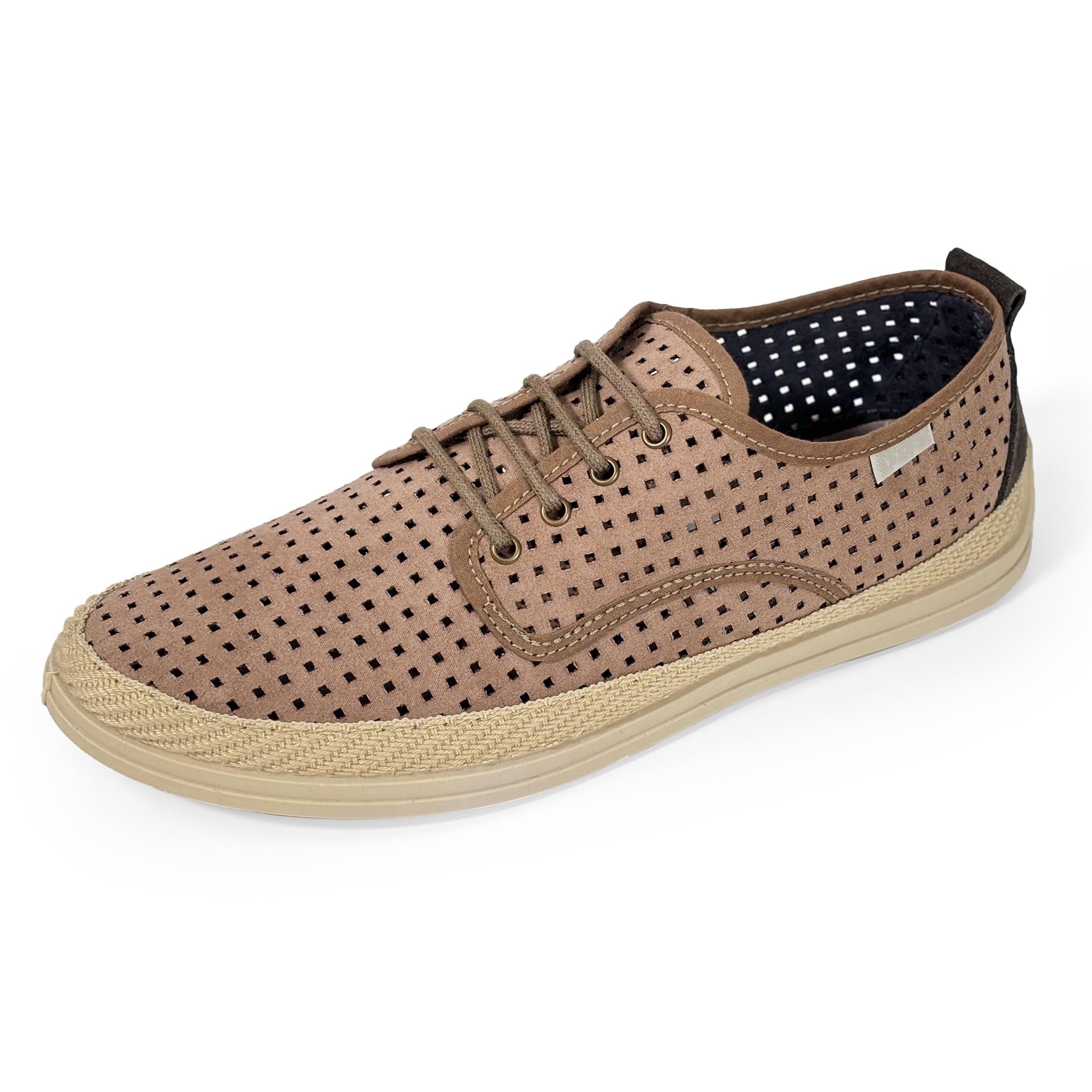 JOMIX Scarpe Uomo Estive Traspiranti con Lacci Espadrillas Casual Basse con Tomaia Traforata e Suola in Gomma Scarpe Leggere da Passeggio Made in Spagna