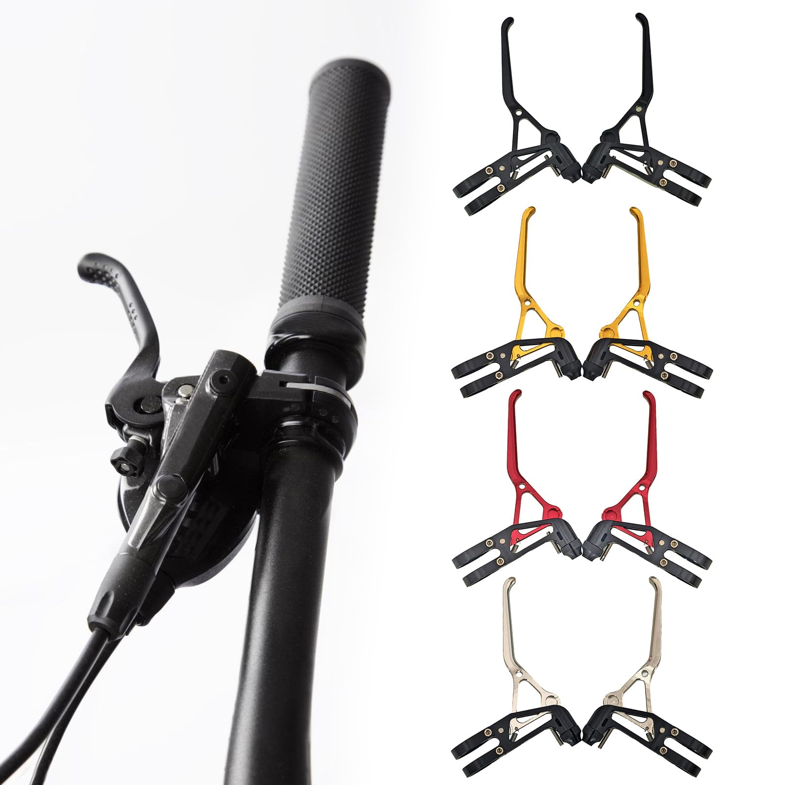 Palancas de freno para bicicletas de carretera y montaña, aleación de aluminio, frenos y mangos en V