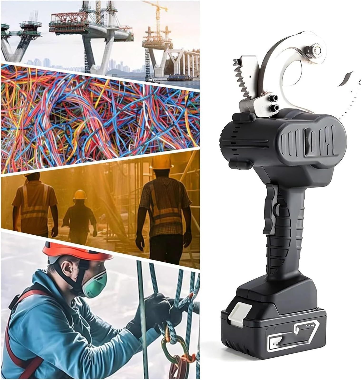 Cortacables Electrico, Alicates de Trinquete Hidraulicos Sin Cable Bateria Litio 18V 4.0Ah, Herramienta Profesional de Corte de Cable EC75M para Cobre Aluminio Pro(EC65M)