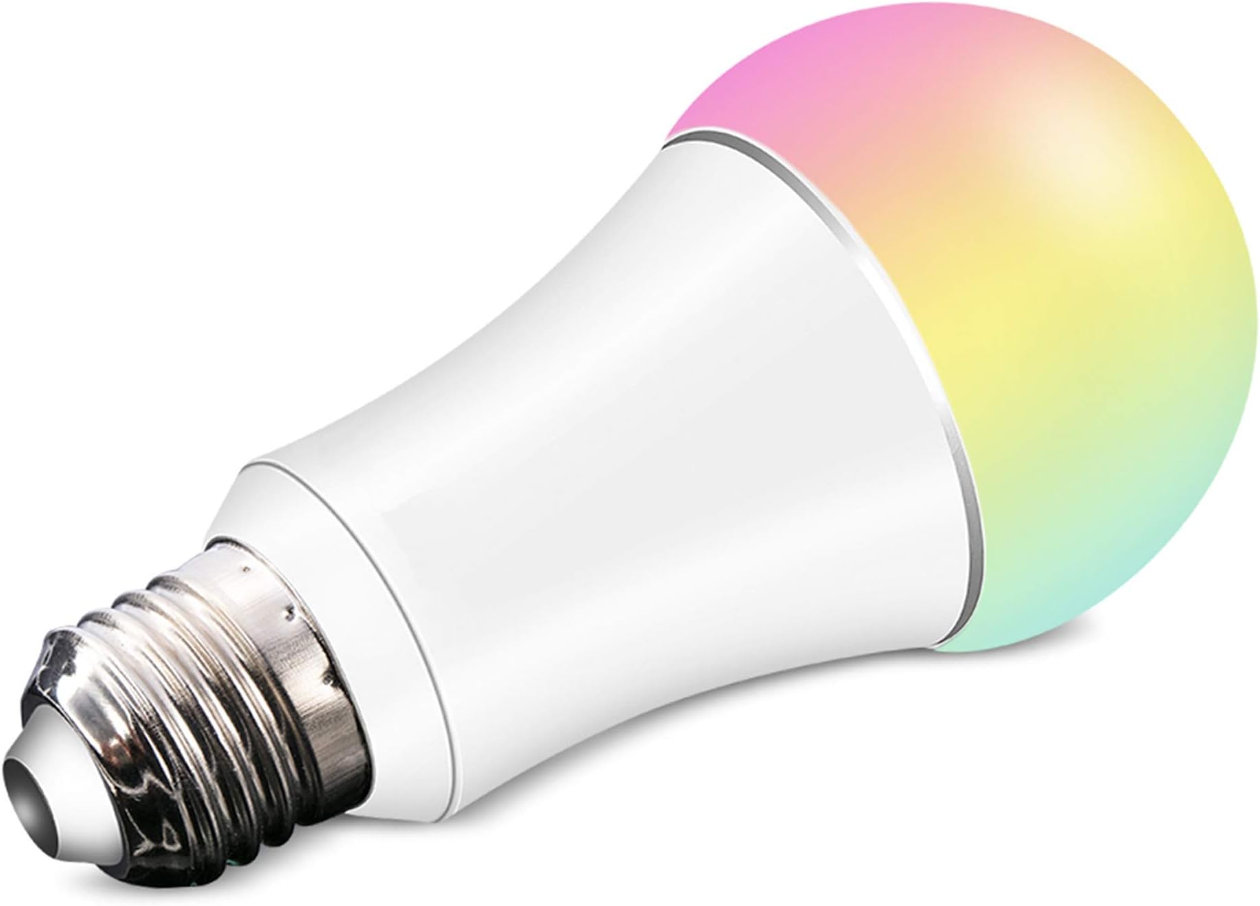 JinvooSmart Wi-Fi Smart LED Light Bulb, Dimmable Multicolored Color 6W E27, No Hub Required, Compatiable with Alexa Echo & Works with Google Home