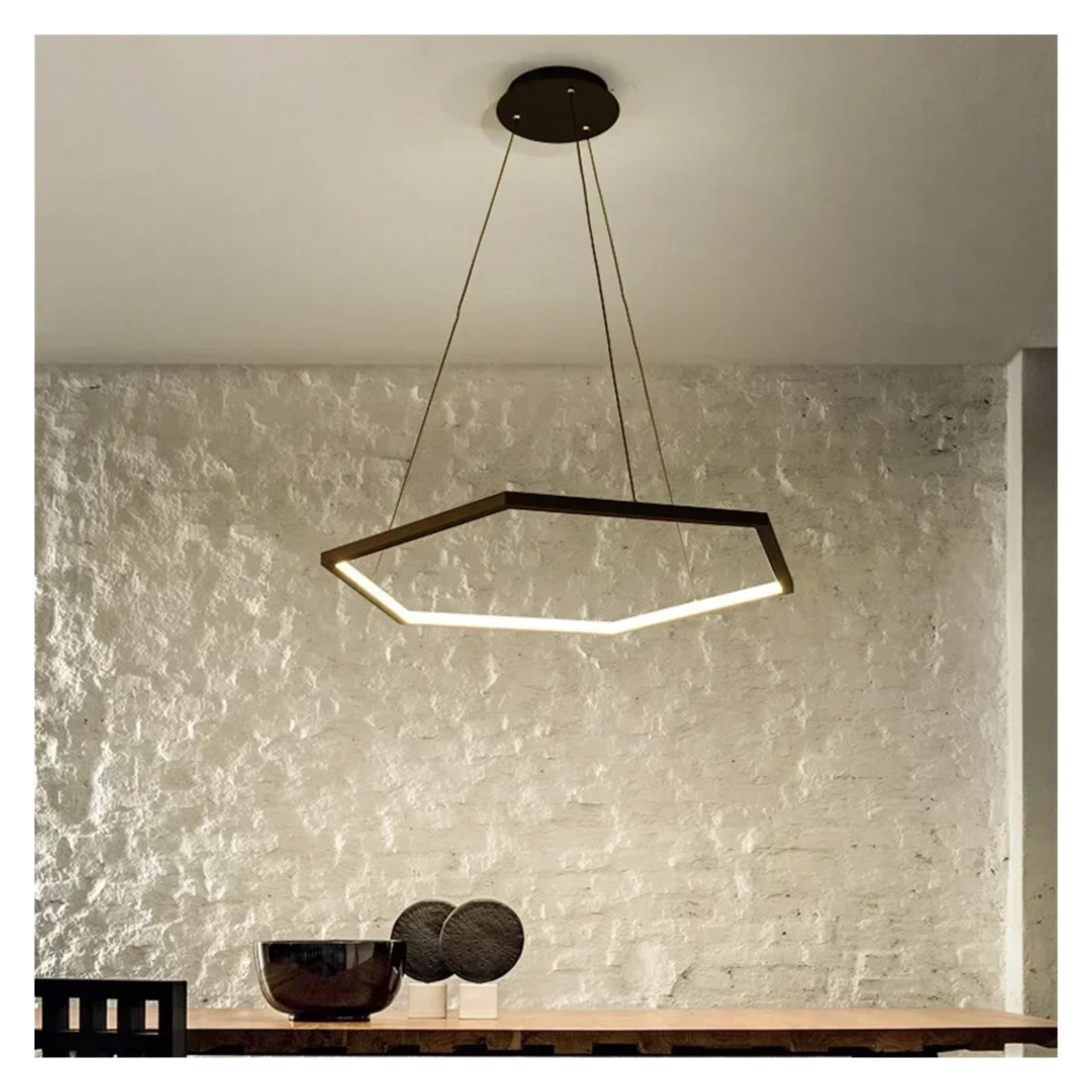 FZQSXAZU Modern Minimalism Hexagon Led Pendant Light Aluminium Dimmable Foyer Living Room Lustre Chandelier Bedroom Hanging Lamp Fixtures