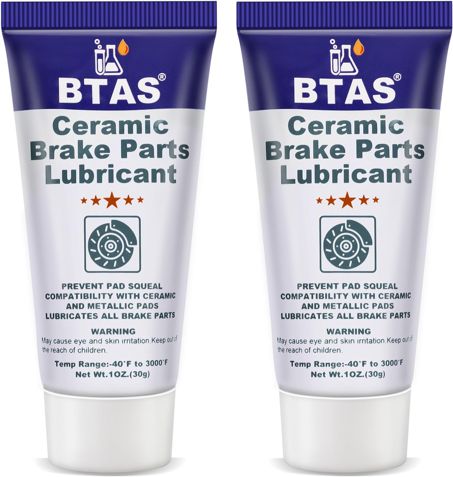 BTAS Brake Caliper Grease for Disc Brake Lubricant,Caliper Pin Pad Lube,High Temp Silicone Synthetic Ceramic Assembly Grease 30g 2 Pcs