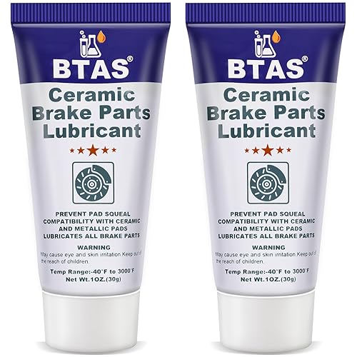 Grasa de cerámica sintética antiagarrotamiento y chirrido de 1 oz, 2 piezas, lubricante de ensamblaje de piezas de pasador de almohadilla de pinza,