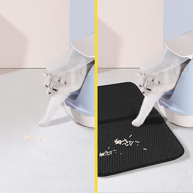 Foto 6 de 7 de Nobleza Alfombra para Arenero Gato 60x40cm, Doble Capa en Forma de Panal de EVA, Impermeable…