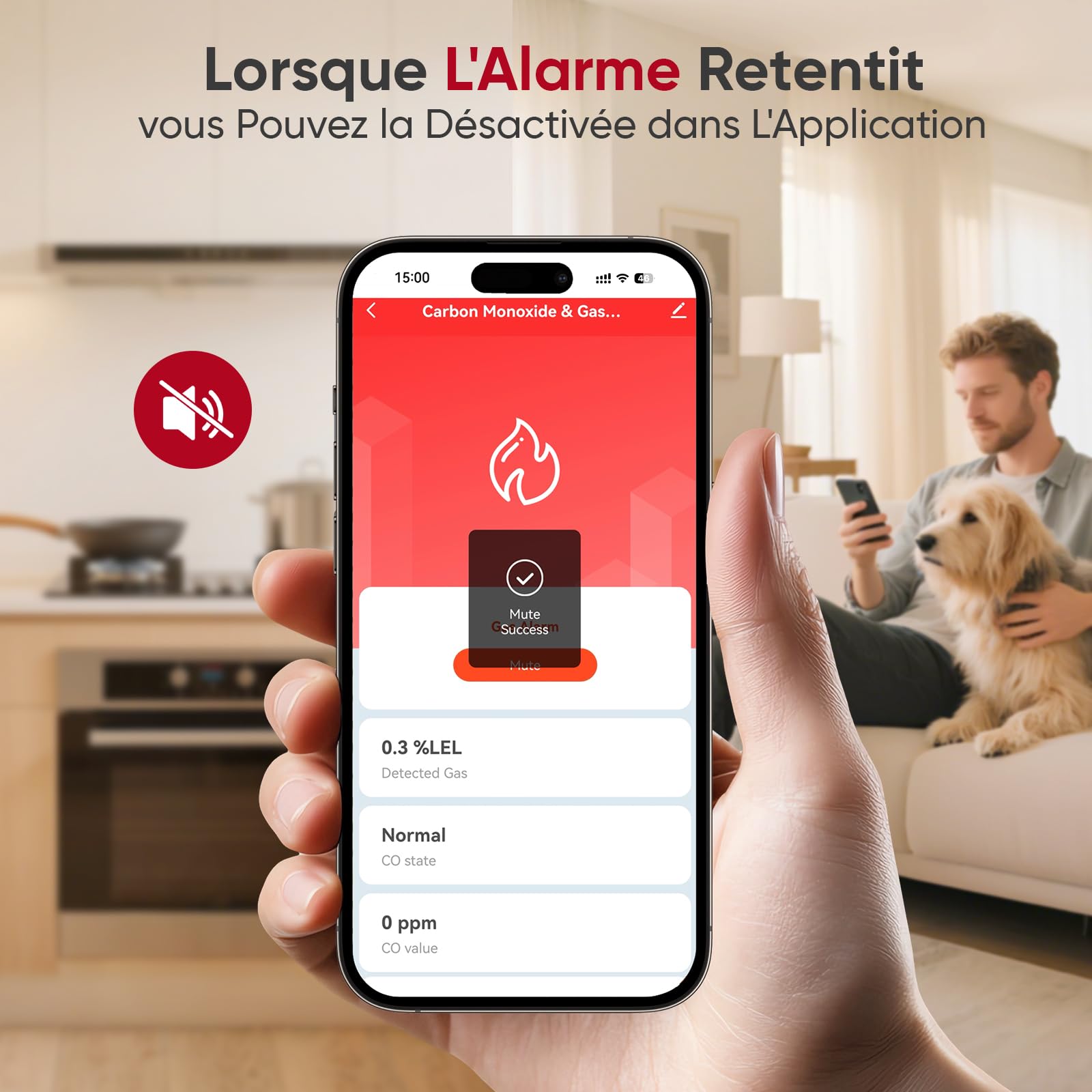 PHYSEN WiFi Détecteur de Gaz et Monoxyde de Carbone avec Écran LED, Certifié EN50291 et EN50194, Compatible Alexa/Google Home App, Détecteur de Méthane et CO pour Cuisine, Chaufferie, Garage