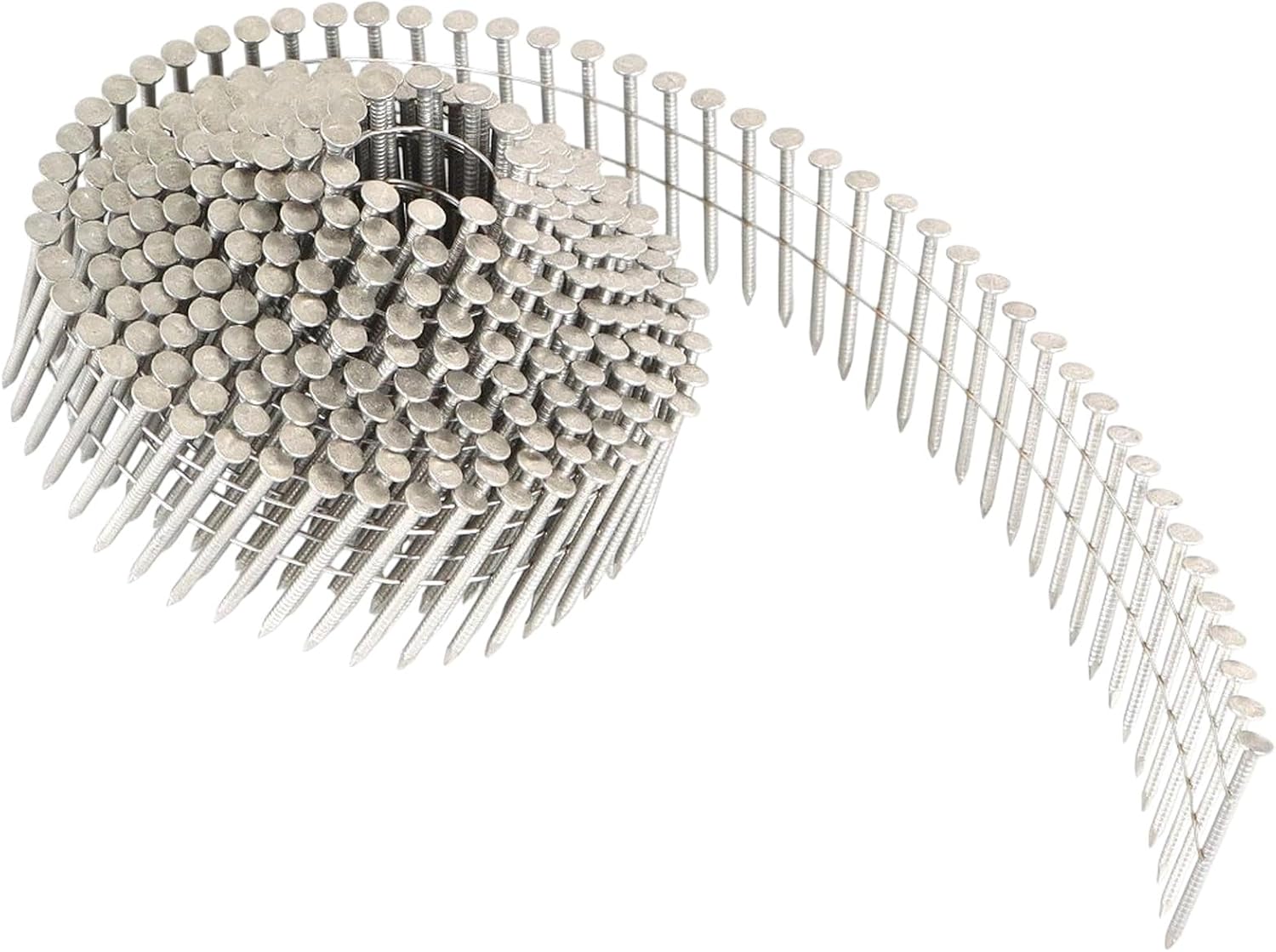 1200Pcs 1-1/2” ×.09” Ring Shank Stainless Steel Siding Nails 15 Degree Wire Coil