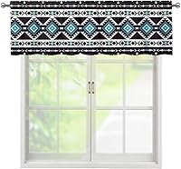 Vista 13 de ZFRXIGN Cortina de cenefa de cocina de caballo occidental para ventanas pequeñas, bolsillo azteca tribal cortinas opacas cortas para sala de estar