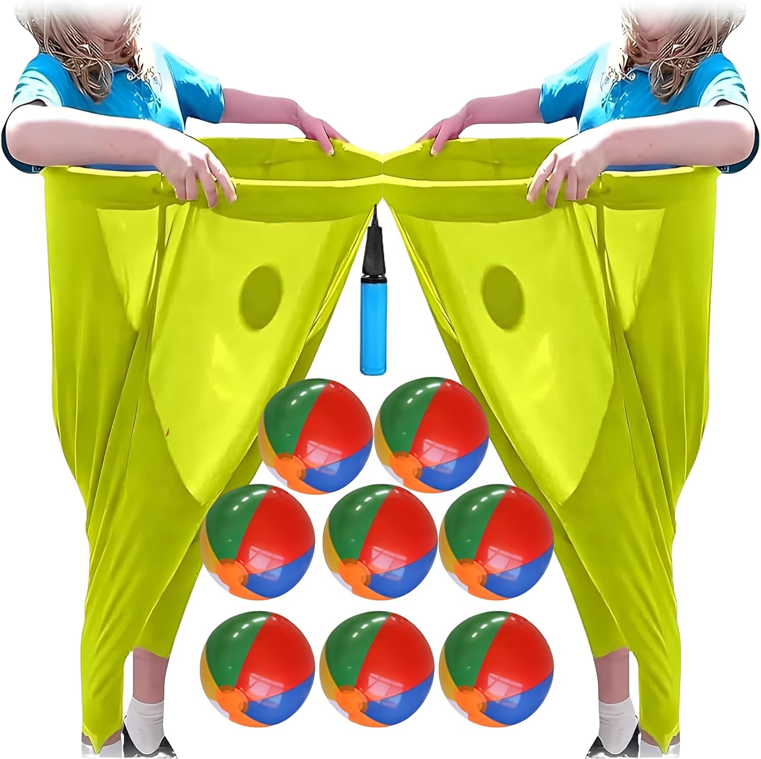 Granny Pants Party Rush! Giant Pants Outdoor Game & Granny Pants Yard Game with Bouncy Balls & Pump - Fun Outdoor Games, Giant Yard Games, Party Games, Family Reunions & Group Activities
