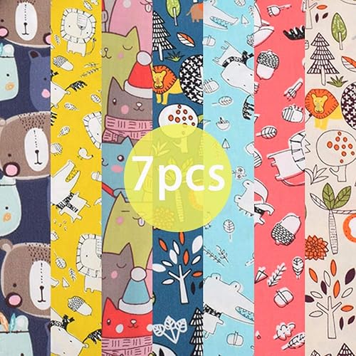 Miniatura 7 de Fat Quarters - Paquete de 7 piezas de 100% algodón de 19.69 x 19.69 pulgadas (19.7 x 19.7 in), precortadas de tela para acolchar de retazos, costura