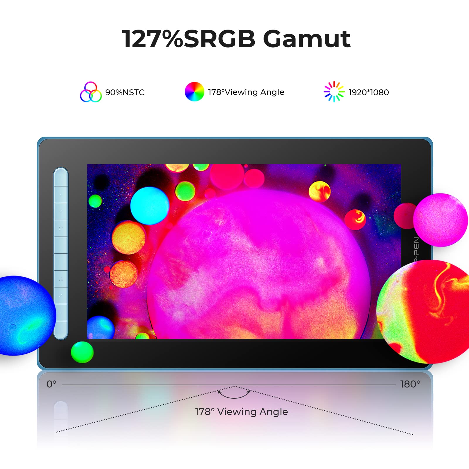 XP-PEN 15.4" Tavoletta Grafica con Schermo Artist 16 (2a generazione) 1920x1080 FHD Display Monitor, stilo X3 Elite, per Principianti, supporta Windows, Mac, Chrome OS, Android (Blu)