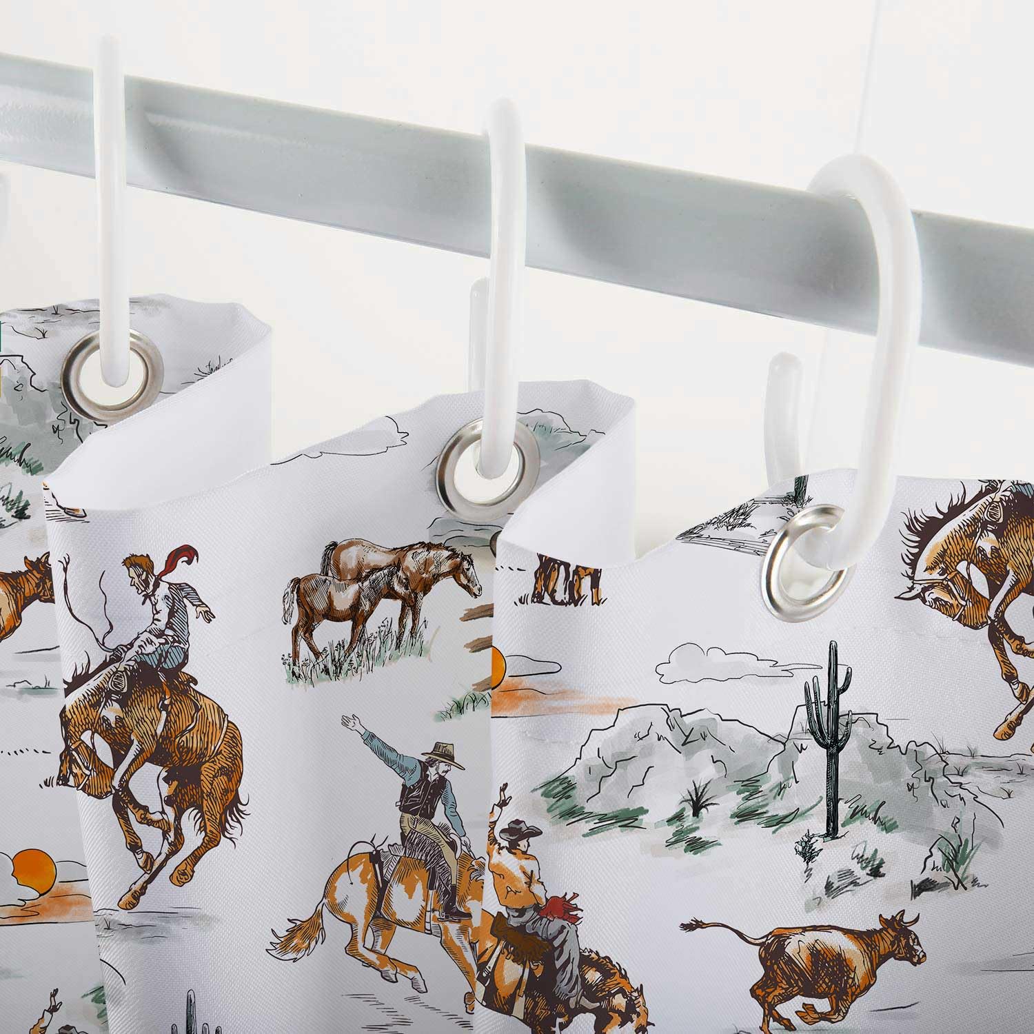 Western-Duschvorhang Mit Hufeisen-Design – Wasserdicht, Cowboy-Style Fürs Badezimmer (versch. Größen)