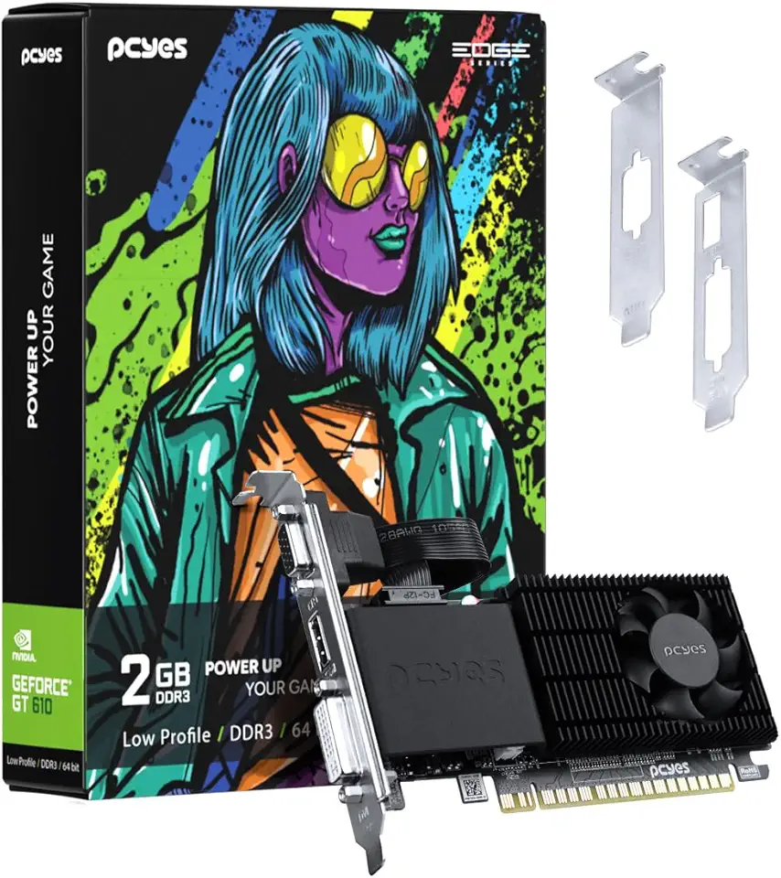 GPU NVIDIA GEFORCE GT 610 2GB DDR3 64 BIT PROJETO EDGE LOW PROFILE SINGLE FAN - PPE610DR3LPBR