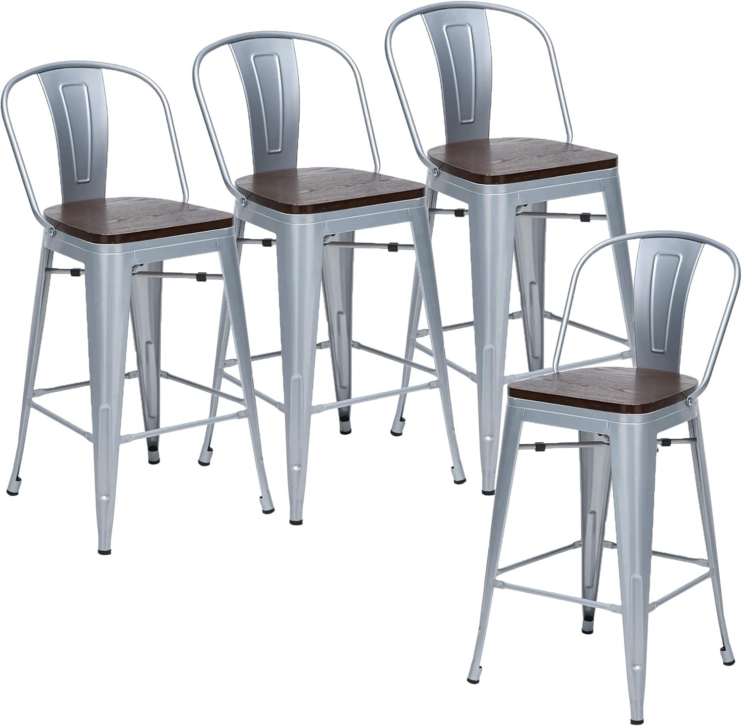 Buy Metal Bar Stools Counter Height Stools Dining Chairs High Back Industrial Barstools Set Of 4 30inch Buy Metal Bar Stools Counter Height Stools Dining Chairs High Back Industrial Barstools Set Of 4 30inch