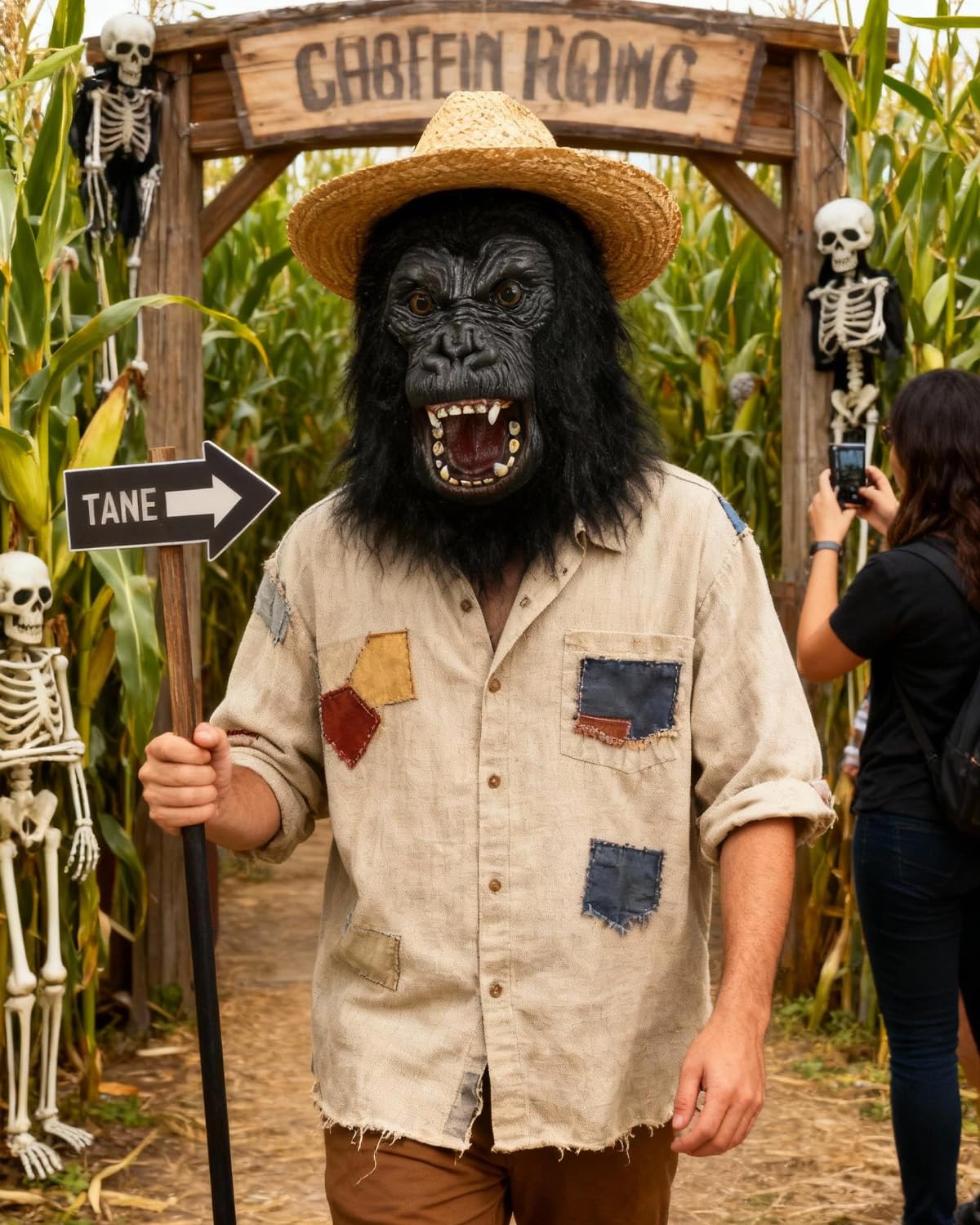 Shark Chili Gorilla Mascarillas Divertidas Máscara de Cabeza de Mono de Látex Fiesta Festivales Halloween Disfraces y Disfraces - Piel Realista - Novedad, Loco, Divertido