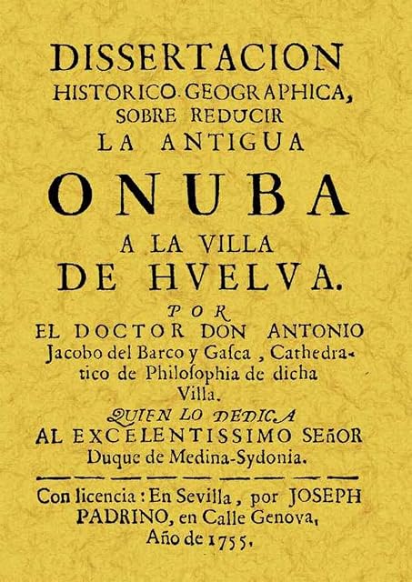 Portada de Disertacion Historica Onuba