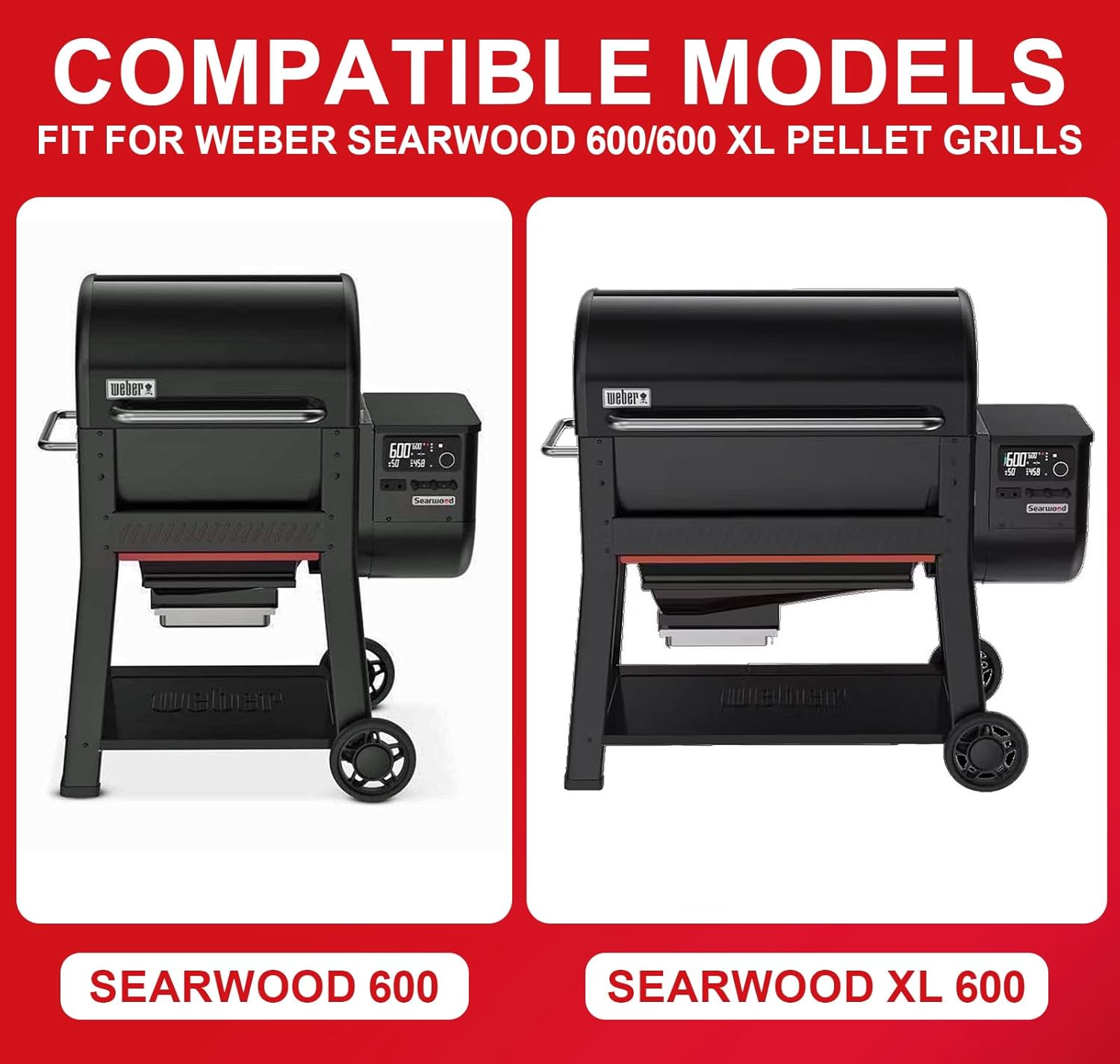 DELSbbq Side Table for Weber Searwood 600/600XL Pellet Grills,Heavy-Duty BBQ Prep Station Folding Side Table for Weber Searwood 600 Accessories