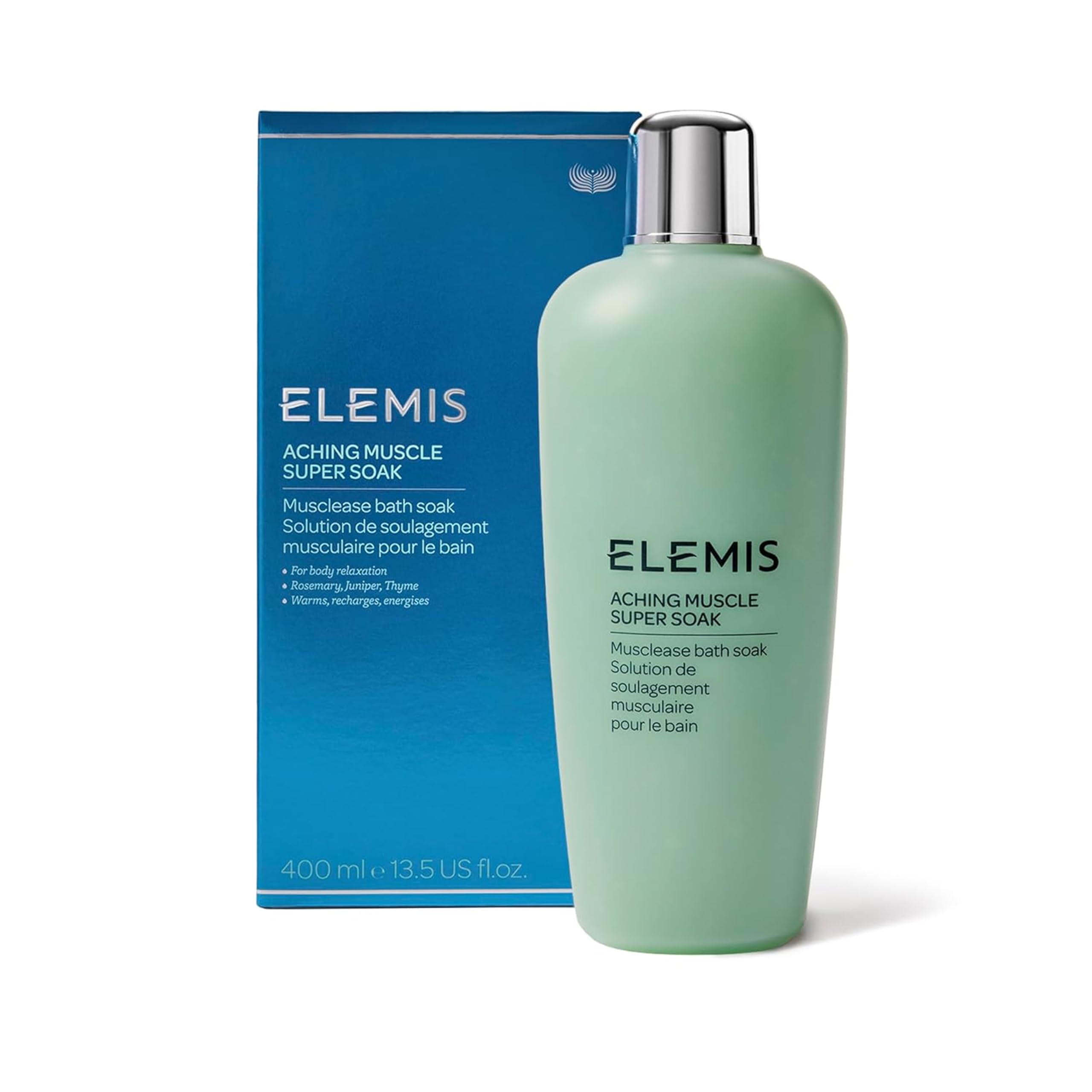 ELEMIS Aching Muscle Super Soak 400ml Natural Bath Milk Soak To Ease Muscle Aches & Tension | Natural bath milk soak to ease muscle aches and tension. Foaming bath soak infused with rosemary  product thumbnail 2