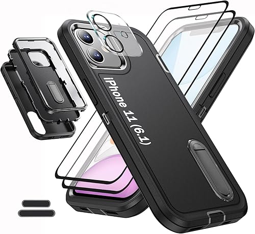 La funda está especialmente diseñada para iPhone 11 de 6.1 pulgadas, protección de cuerpo completo, resistente a los golpes, goma de silicona 3 en