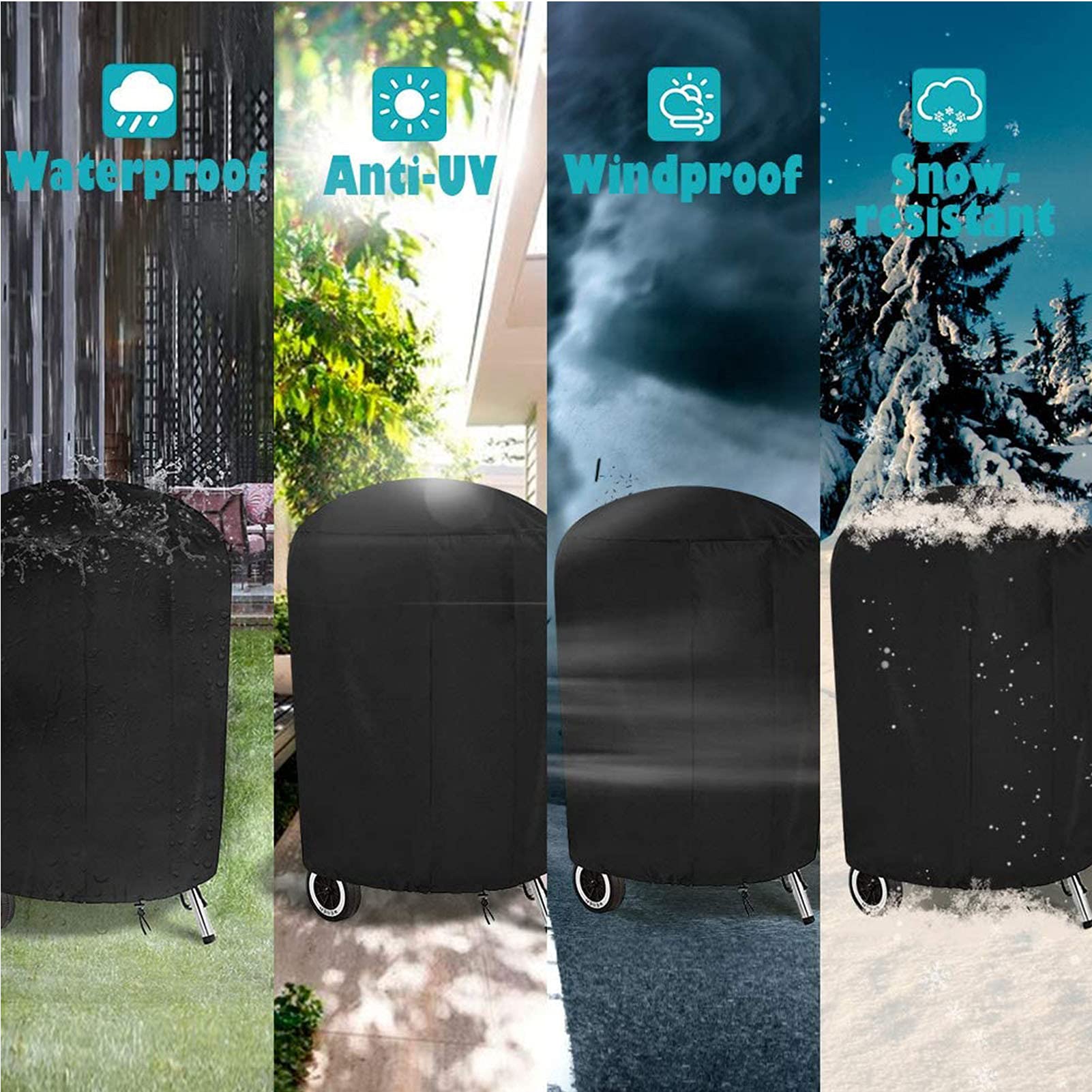 Copertura impermeabile per barbecue in tessuto di bue 210D, resistente ai raggi UV, protezione resistente alle intemperie per griglie a gas (70 x 96 cm), essenziale per cucinare all'aperto