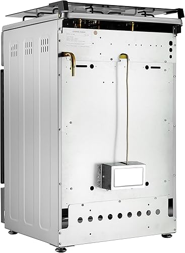 Miniatura 7 de Cocina de gas independiente de 20 pulgadas, estufa de gas de 4 quemadores con horno de 65 L, cuerpo de acero inoxidable 201, puerta de vidrio