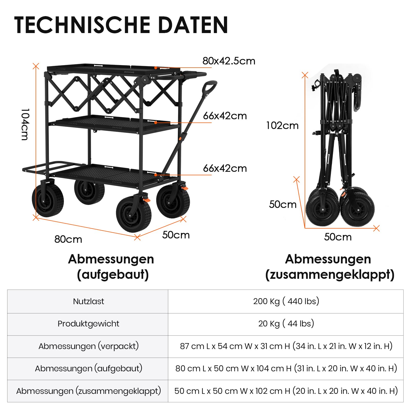 TARION Faltbarer Kamerawagen Filmwagen Fotowagen– Robuster Kamera Rollwagen mit Schwenkrädern, Hohe Tragkraft für Film, Studio & Bühne – Profi Videowagen für Fotografen & Filmemacher Titanrig Cart