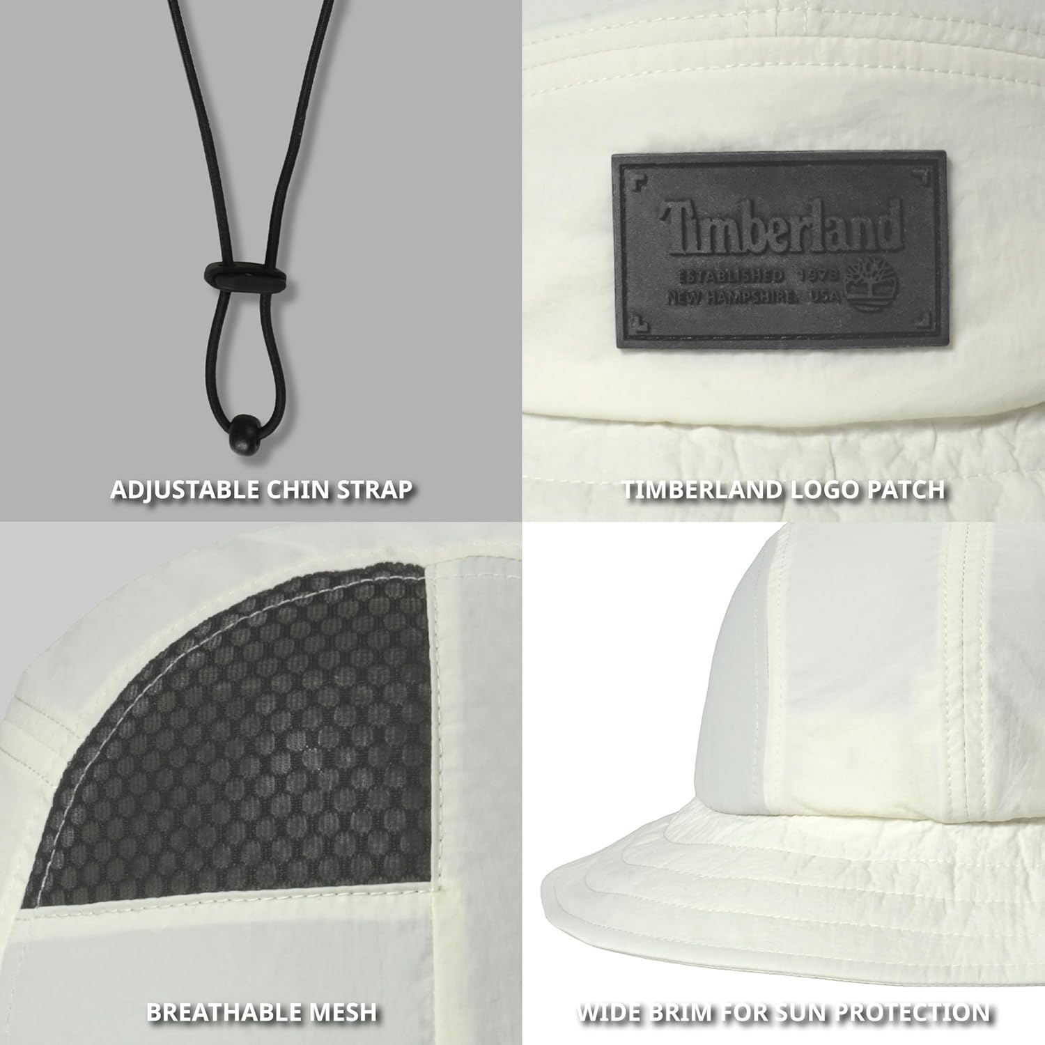 Timberland Mesh Panel Men's Bucket Hat, Wide Brim Sun Hat with Adjustable Chin Cord, Perfect for Outdoor Adventures - Image 6